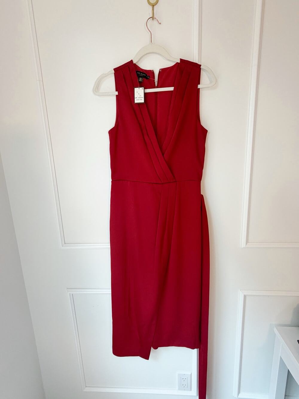 NWT Ted Baker red faux wrap dress